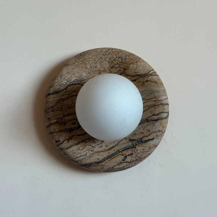 Alsorarae Applique Murale Moderne Minimaliste en Verre et Marbre Beige - Neutralighting