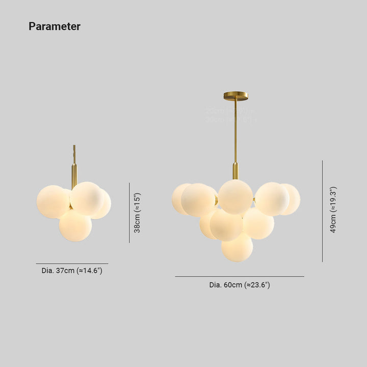 Valentina Nordique LED Lustre Cuivre Verre Salon/Chambre À Coucher - Neutralighting