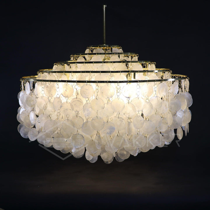 Lustra Suspension Lampe Anneau Rond en Coquillage - Neutralighting