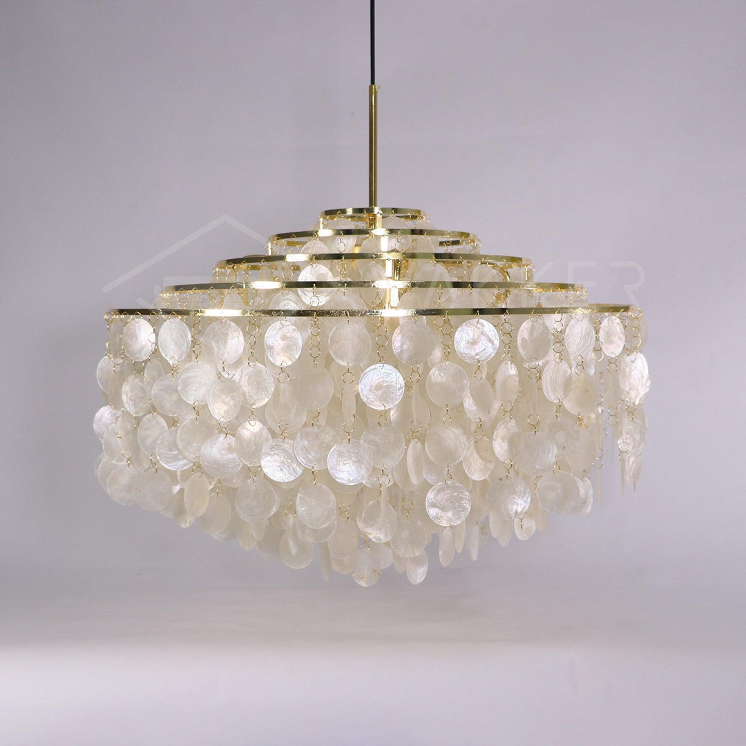 Lustra Suspension Lampe Anneau Rond en Coquillage - Neutralighting