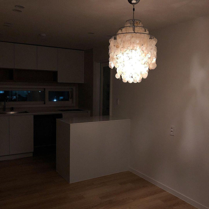 Lustra Suspension Lampe Anneau Rond en Coquillage - Neutralighting