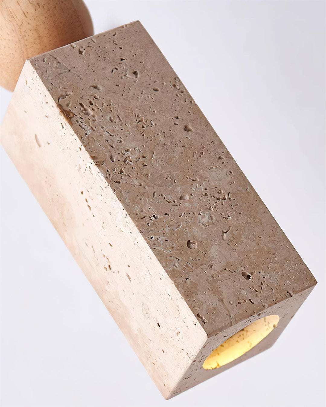 Suspension Géométrique Bois Travertin Minimaliste Nordique Suspendu - Neutralighting