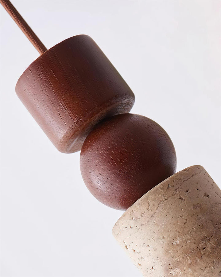 Suspension Géométrique Bois Travertin Minimaliste Nordique Suspendu - Neutralighting
