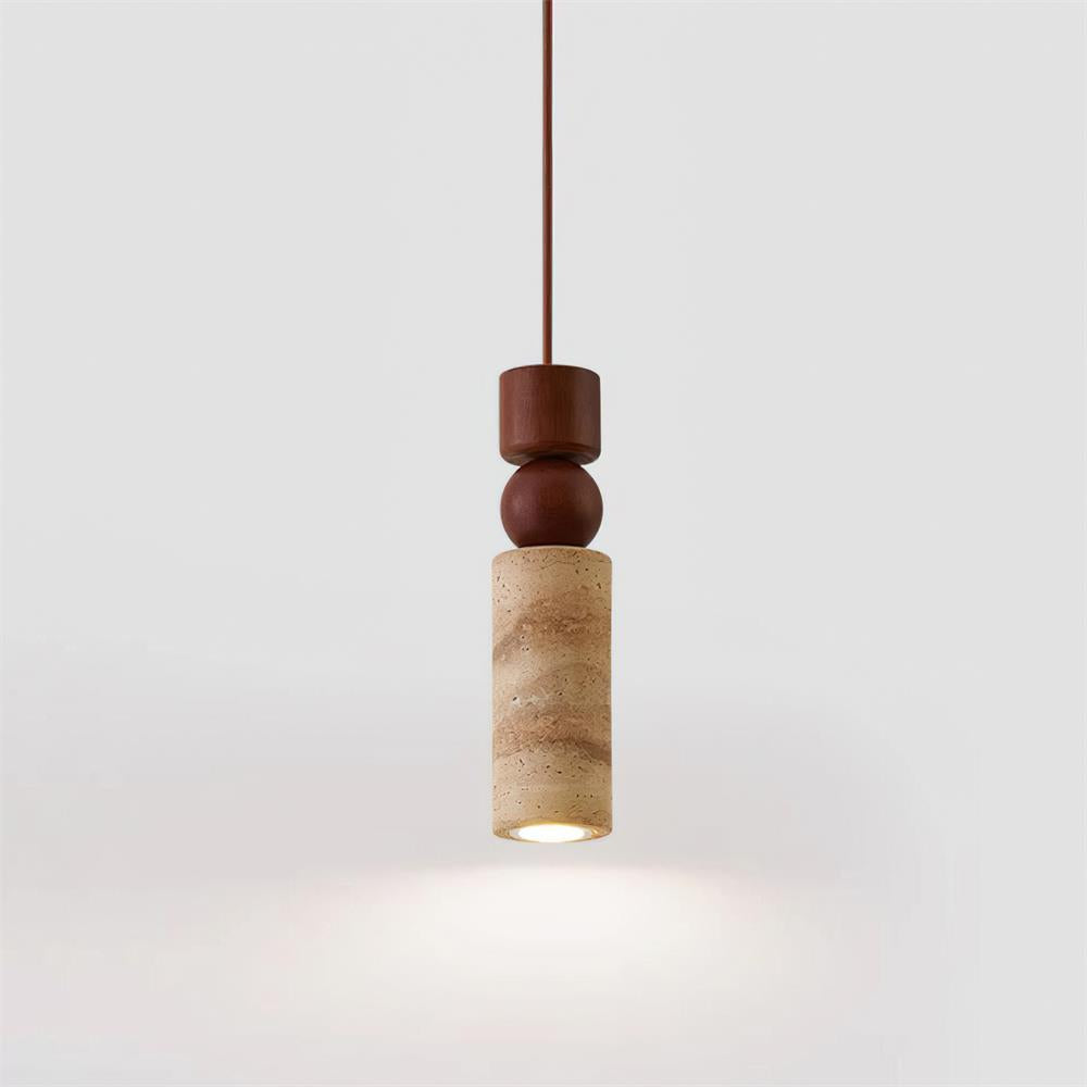 Suspension Géométrique Bois Travertin Minimaliste Nordique Suspendu - Neutralighting