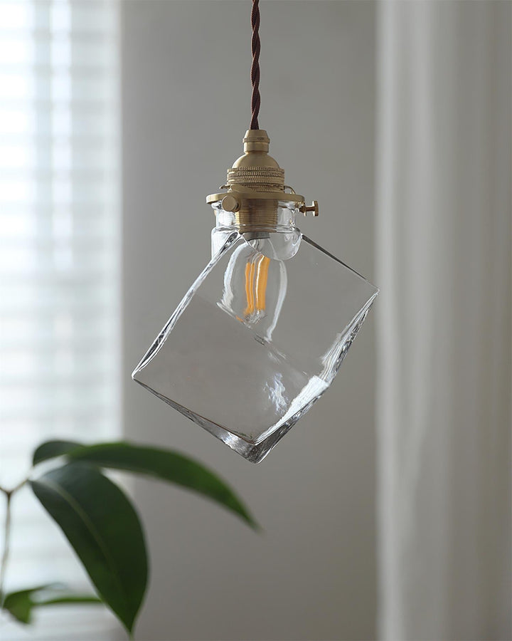 Felix Verre Suspension Clair Géométrique Industriel - Neutralighting