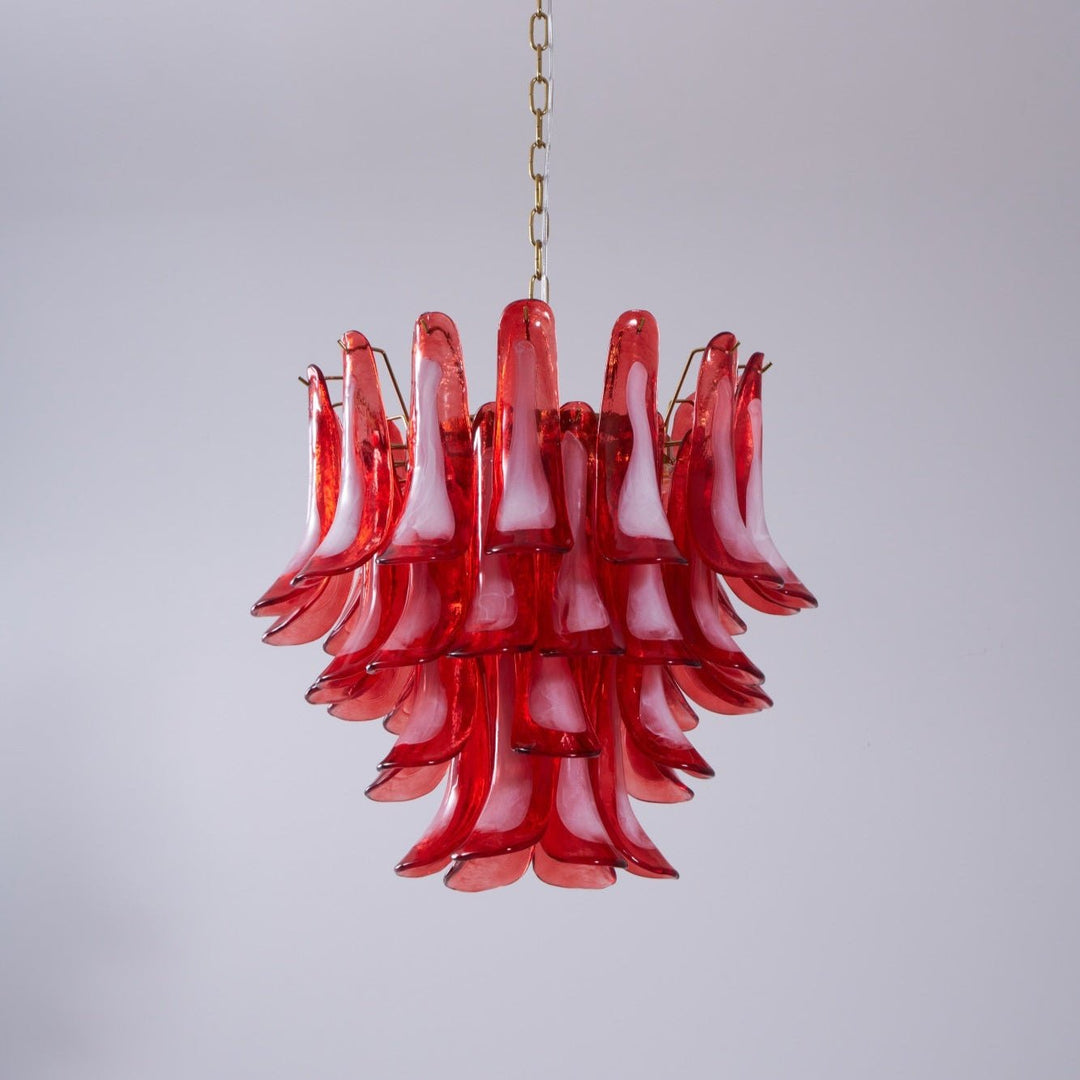 Aurora Lustre Rouge Pétale Verre Superposé Artistique - Neutralighting