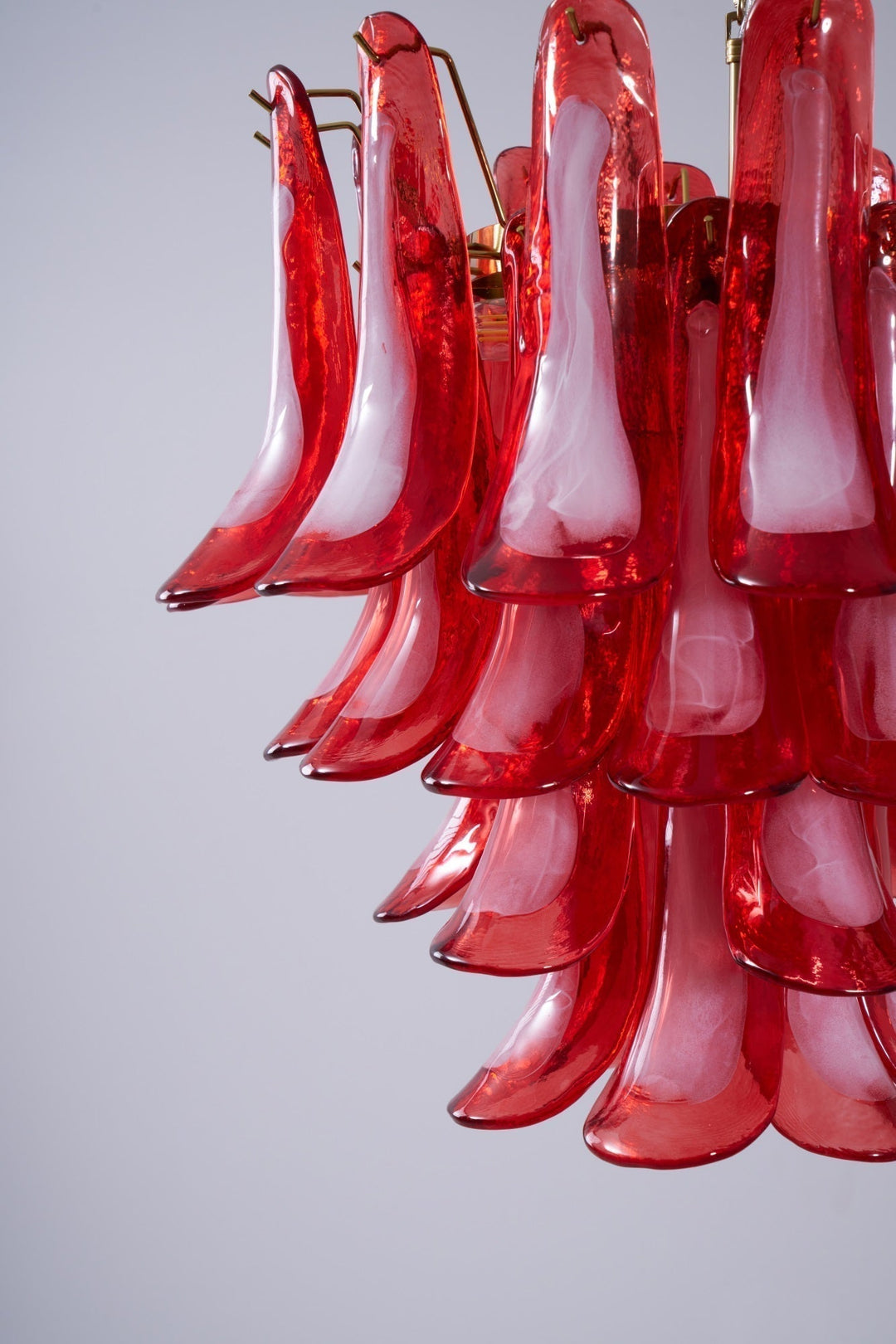 Aurora Lustre Rouge Pétale Verre Superposé Artistique - Neutralighting