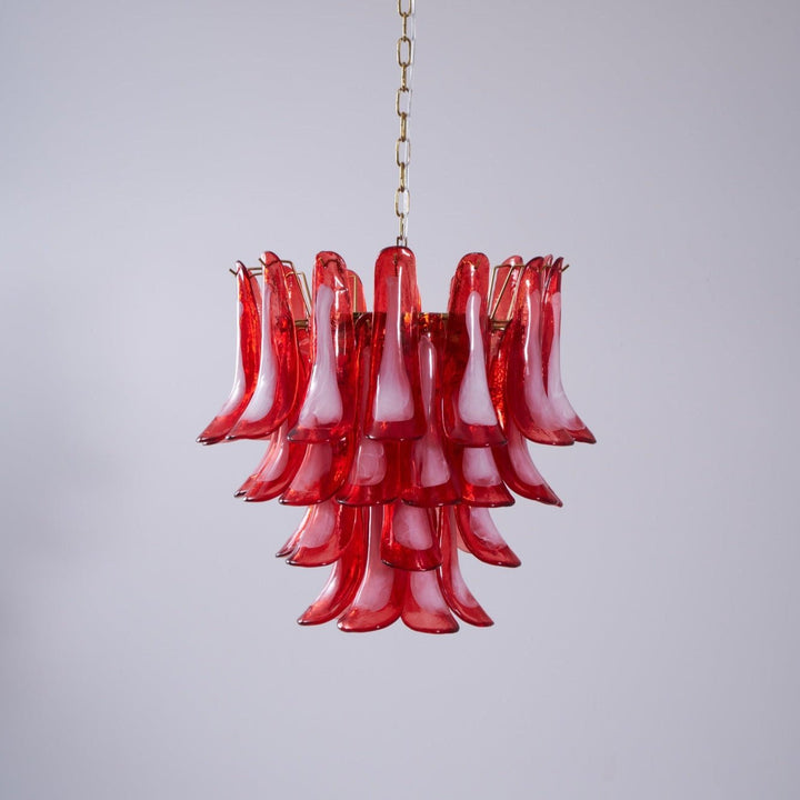 Aurora Lustre Rouge Pétale Verre Superposé Artistique - Neutralighting