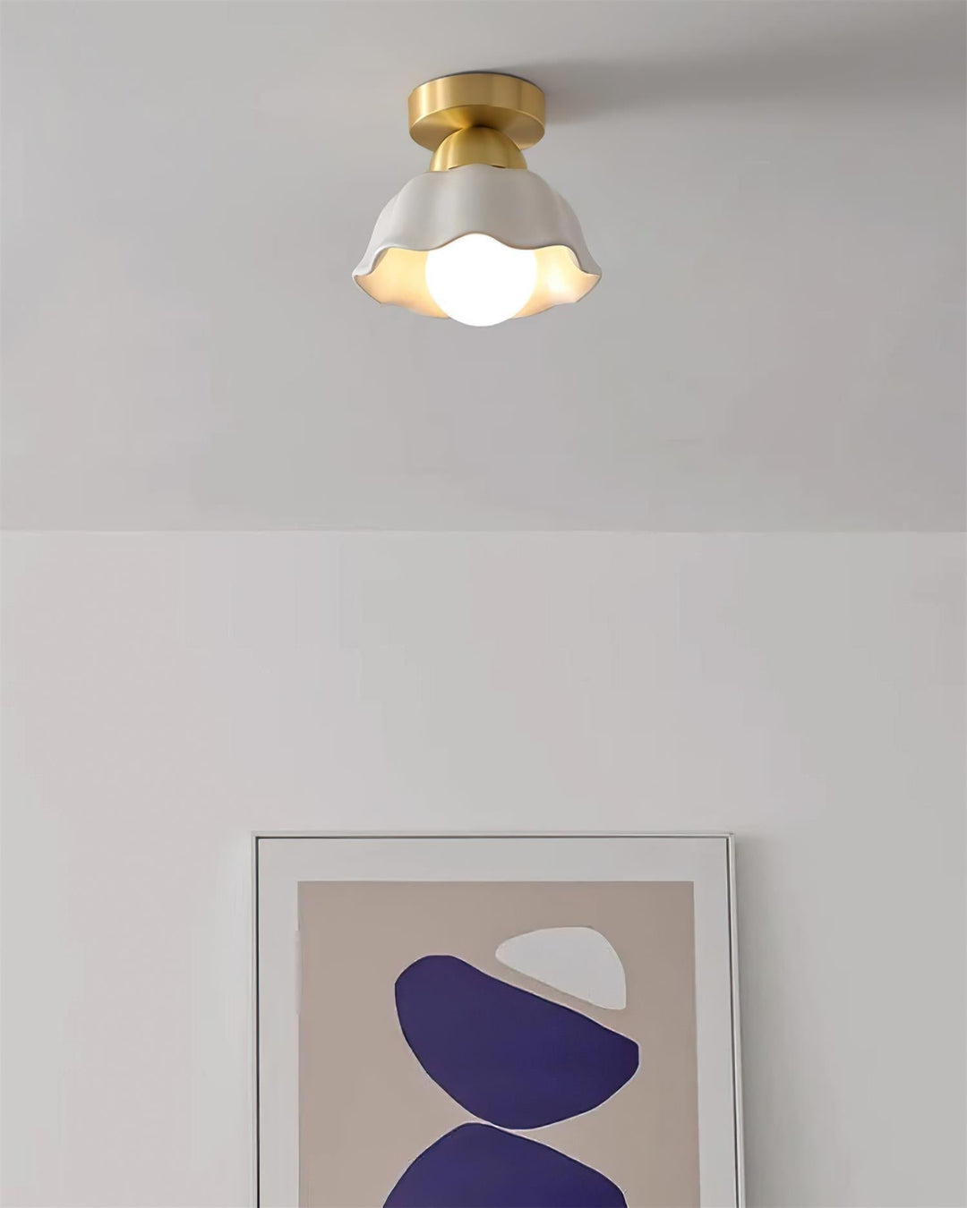 Opila Lampe Plafonnier Semi-Encastrée Or et Blanche - Neutralighting