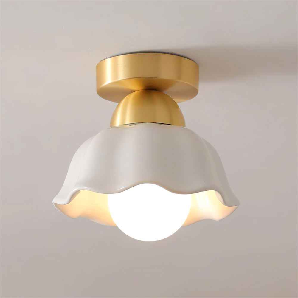 Plafonnier Opila Laiton 18cm Blanc LED 15W