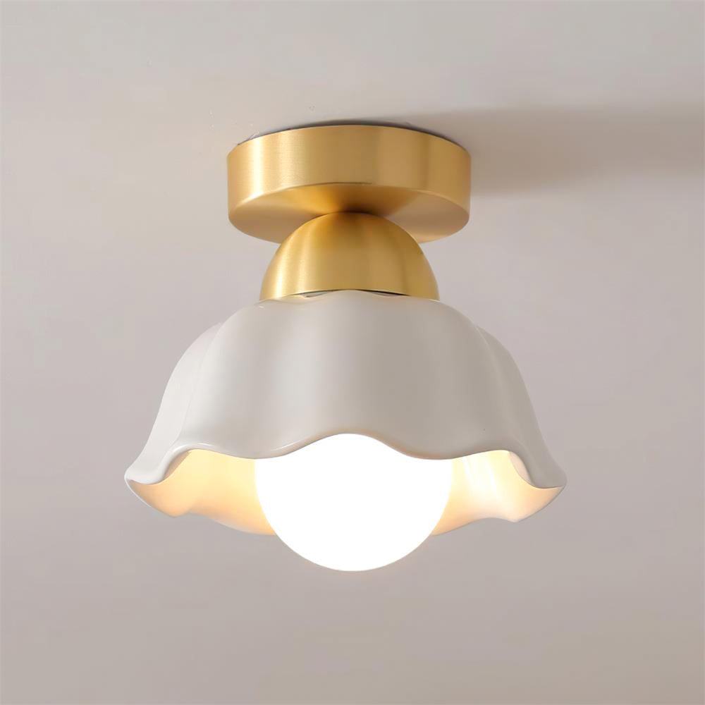 Opila Lampe Plafonnier Semi-Encastrée Or et Blanche - Neutralighting