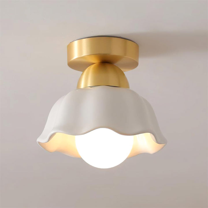 Opila Lampe Plafonnier Semi-Encastrée Or et Blanche - Neutralighting