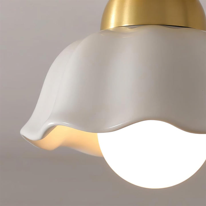 Opila Lampe Plafonnier Semi-Encastrée Or et Blanche - Neutralighting