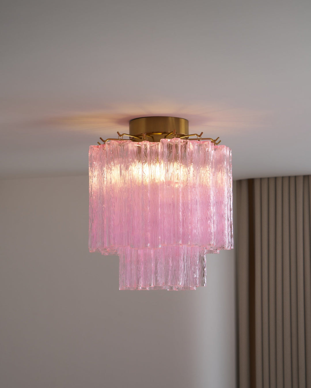 Aurora Plafonnier en Verre Rose Moderne - Neutralighting