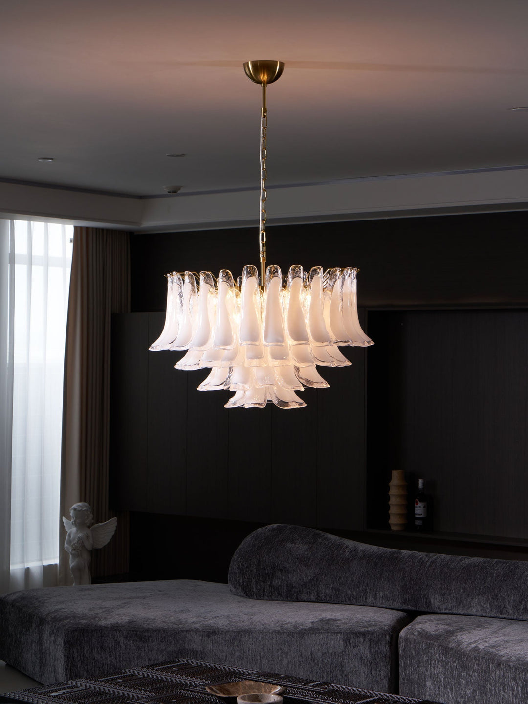 Aurora Lustre Rose Verre Feuille Superposé Florale Glamour - Neutralighting
