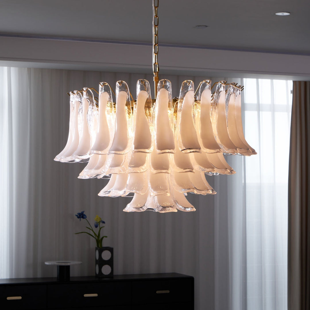Aurora Lustre Rose Verre Feuille Superposé Florale Glamour - Neutralighting