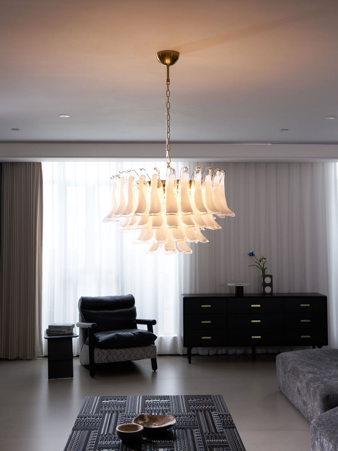 Aurora Lustre Rose Verre Feuille Superposé Florale Glamour - Neutralighting