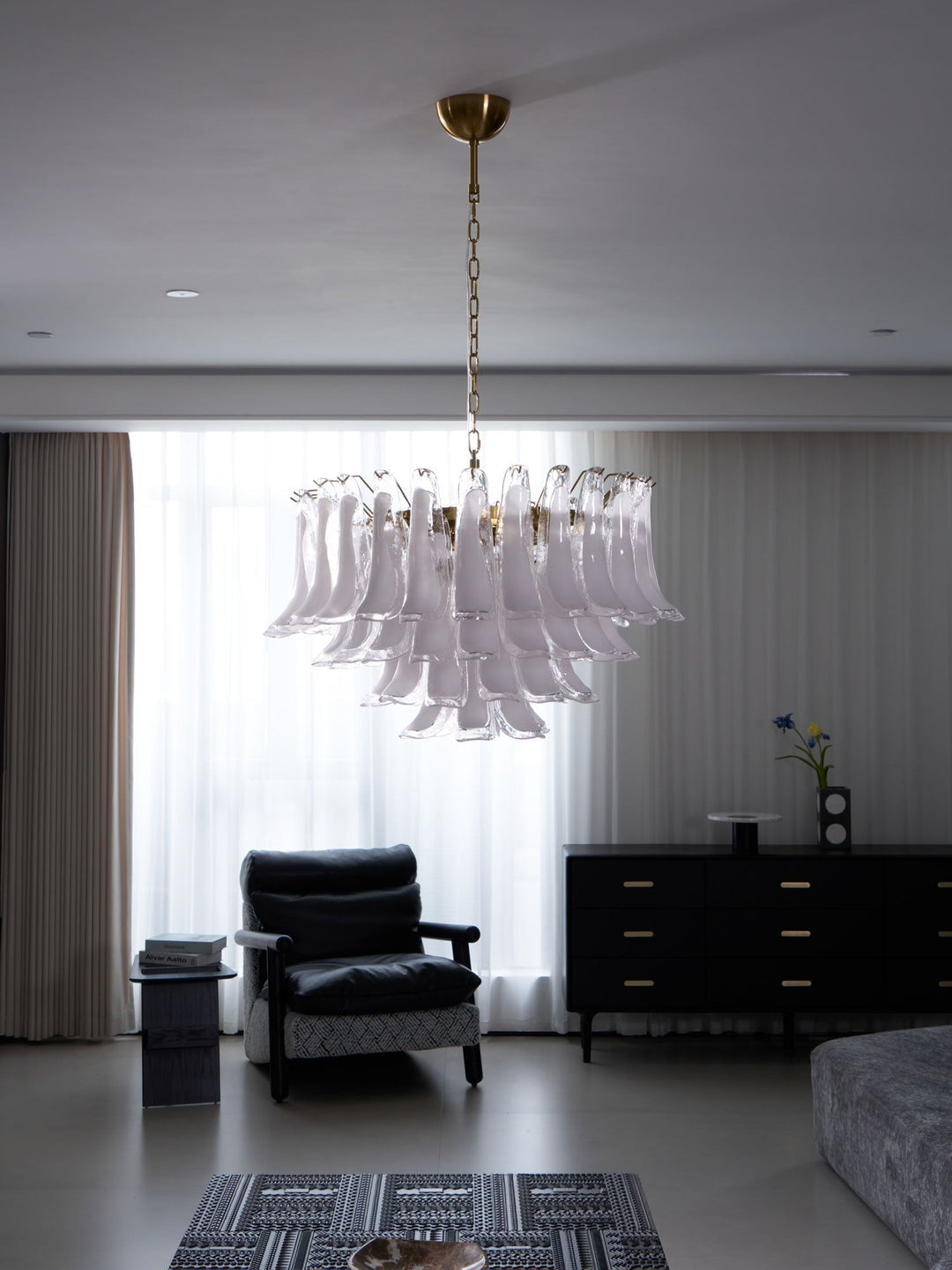 Aurora Lustre Rose Verre Feuille Superposé Florale Glamour - Neutralighting