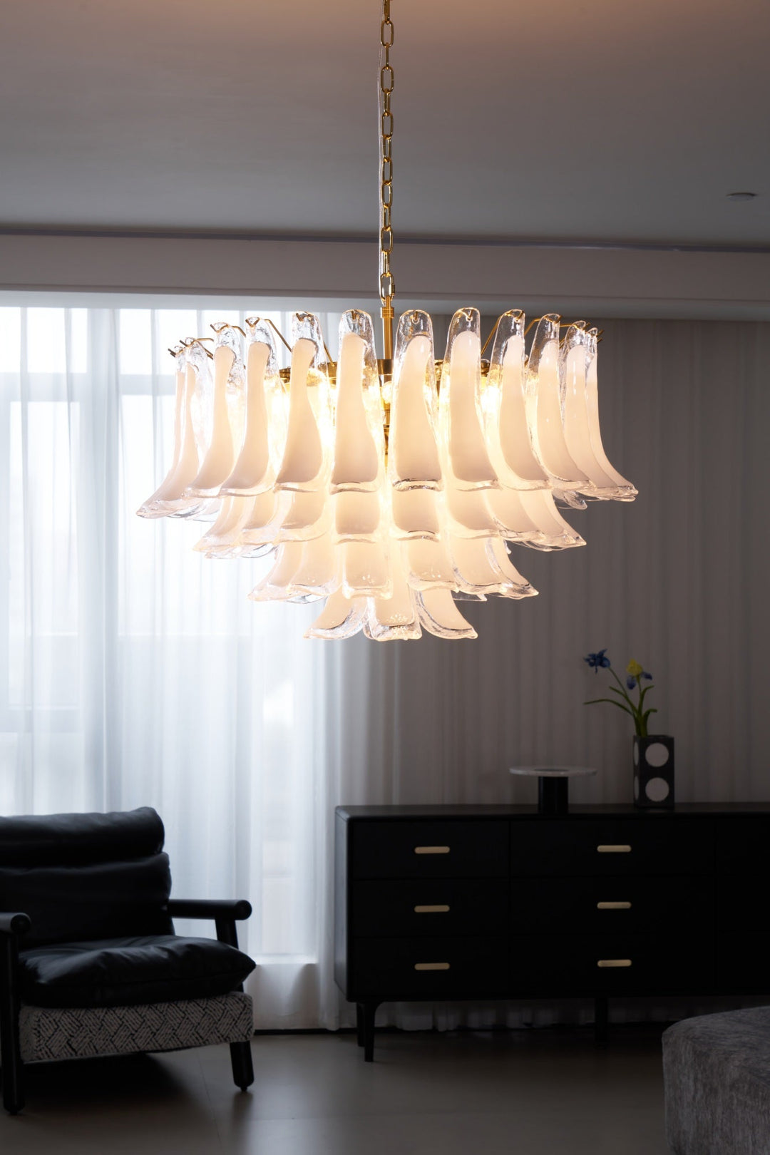 Aurora Lustre Rose Verre Feuille Superposé Florale Glamour - Neutralighting