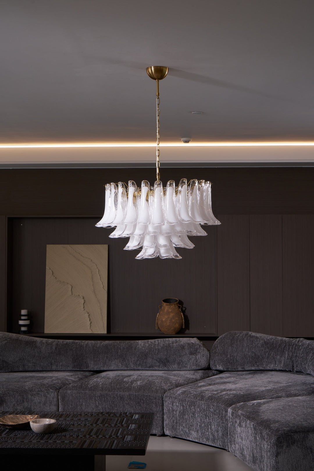 Aurora Lustre Rose Verre Feuille Superposé Florale Glamour - Neutralighting