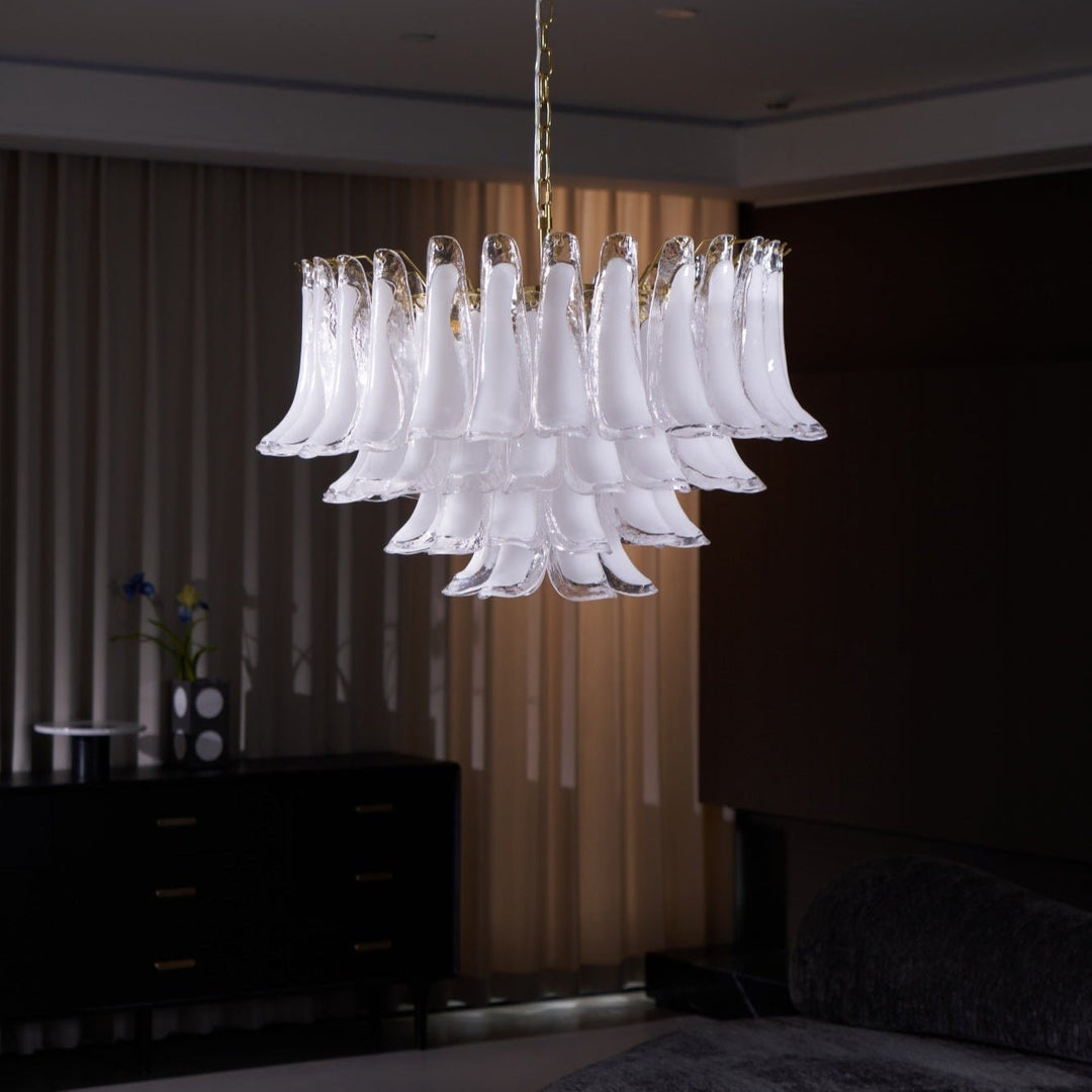 Aurora Lustre Rose Verre Feuille Superposé Florale Glamour - Neutralighting
