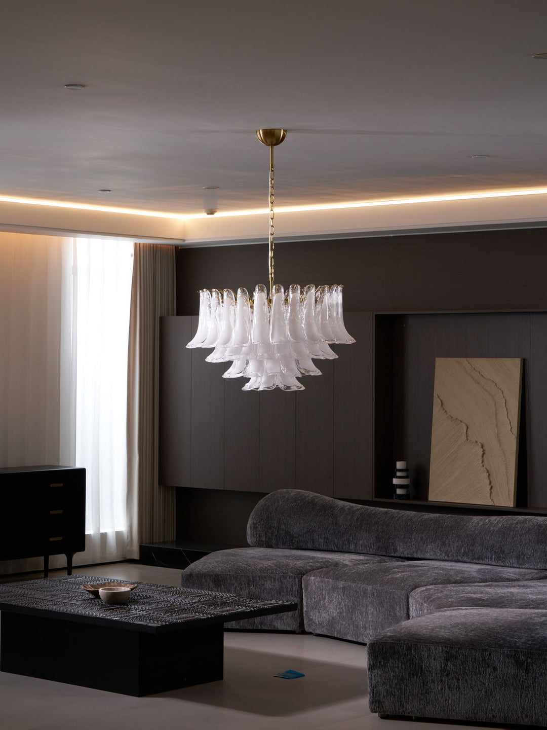 Aurora Lustre Rose Verre Feuille Superposé Florale Glamour - Neutralighting