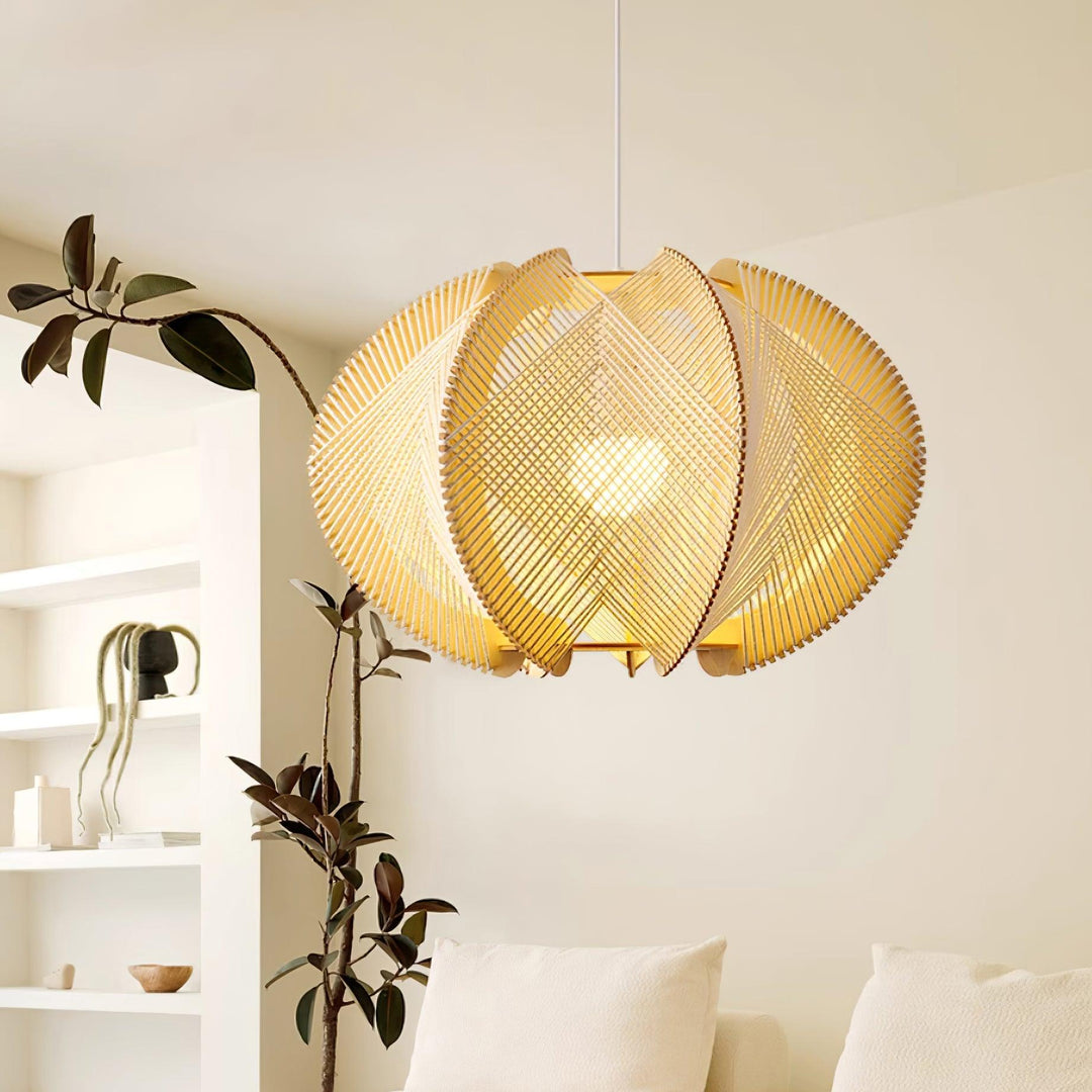 Calyraice Suspension en Bois et Corde de Chanvre - Neutralighting