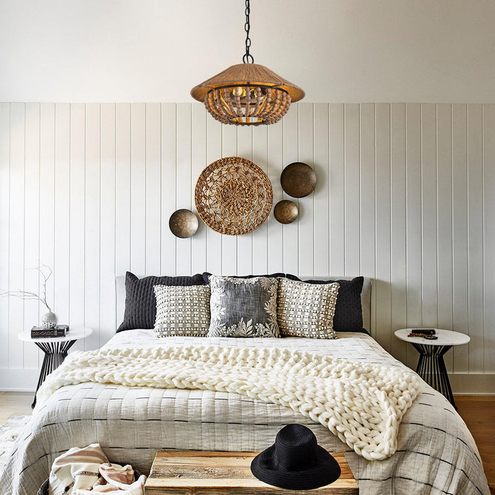 Elmarion Suspension Bois Métal Élégance Naturelle Style Ferme - Neutralighting