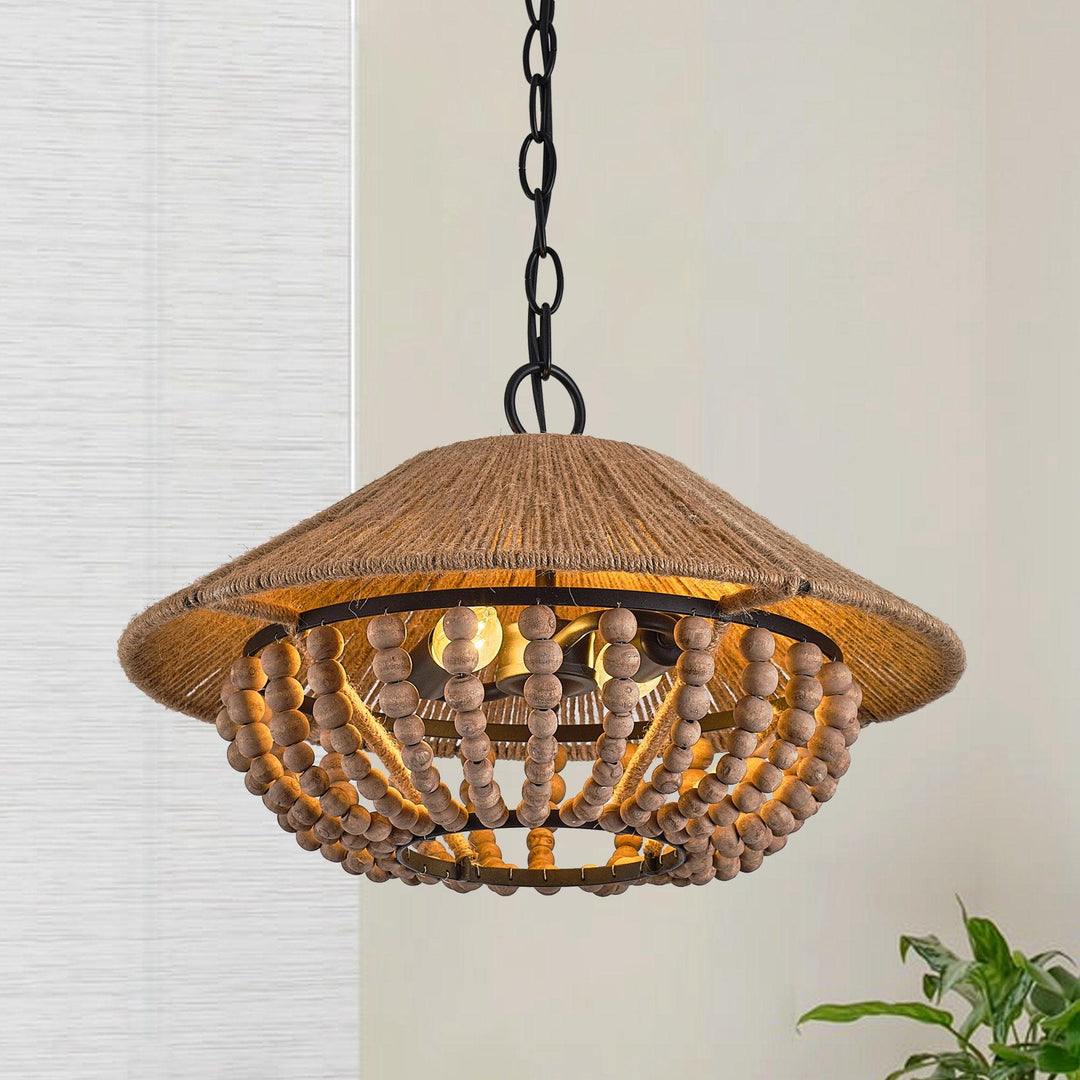 Elmarion Suspension Bois Métal Élégance Naturelle Style Ferme - Neutralighting