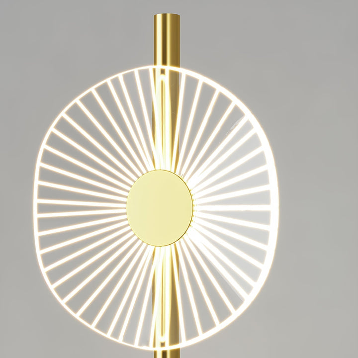 Arisha Lampadaire Rond Moderne, Métal/Acrylique, Blanc/Doré, Salon - Neutralighting