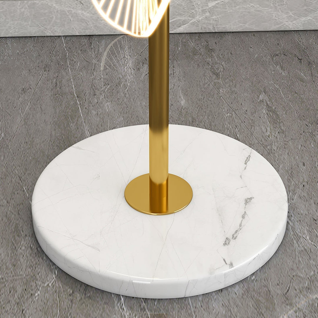 Arisha Lampadaire Rond Moderne, Métal/Acrylique, Blanc/Doré, Salon - Neutralighting