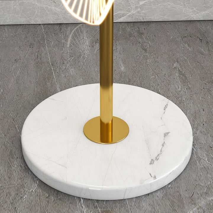 Arisha Lampadaire Rond Moderne, Métal/Acrylique, Blanc/Doré, Salon - Neutralighting