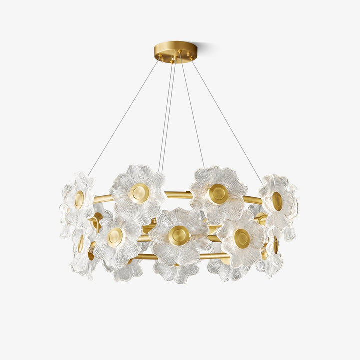 Cemirel Unique Fleur Laiton Verre Lustre - Neutralighting