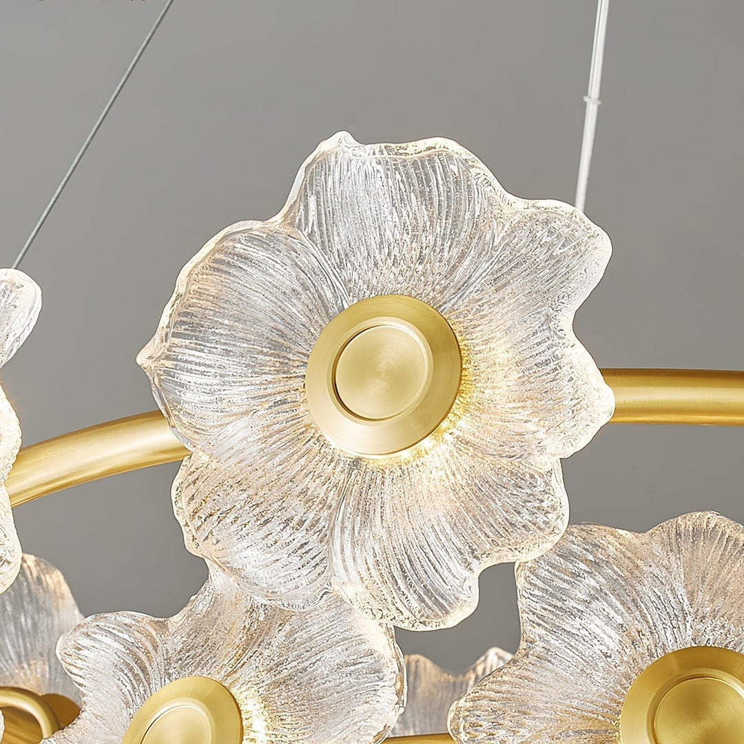 Cemirel Unique Fleur Laiton Verre Lustre - Neutralighting