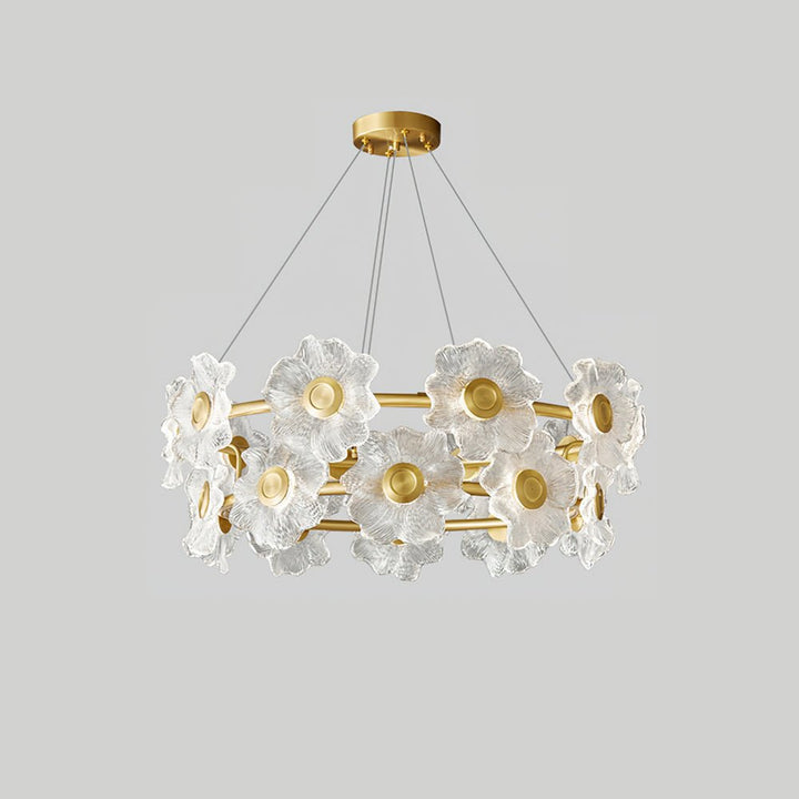 Cemirel Unique Fleur Laiton Verre Lustre - Neutralighting
