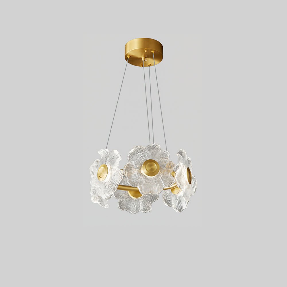 Cemirel Unique Fleur Laiton Verre Lustre - Neutralighting