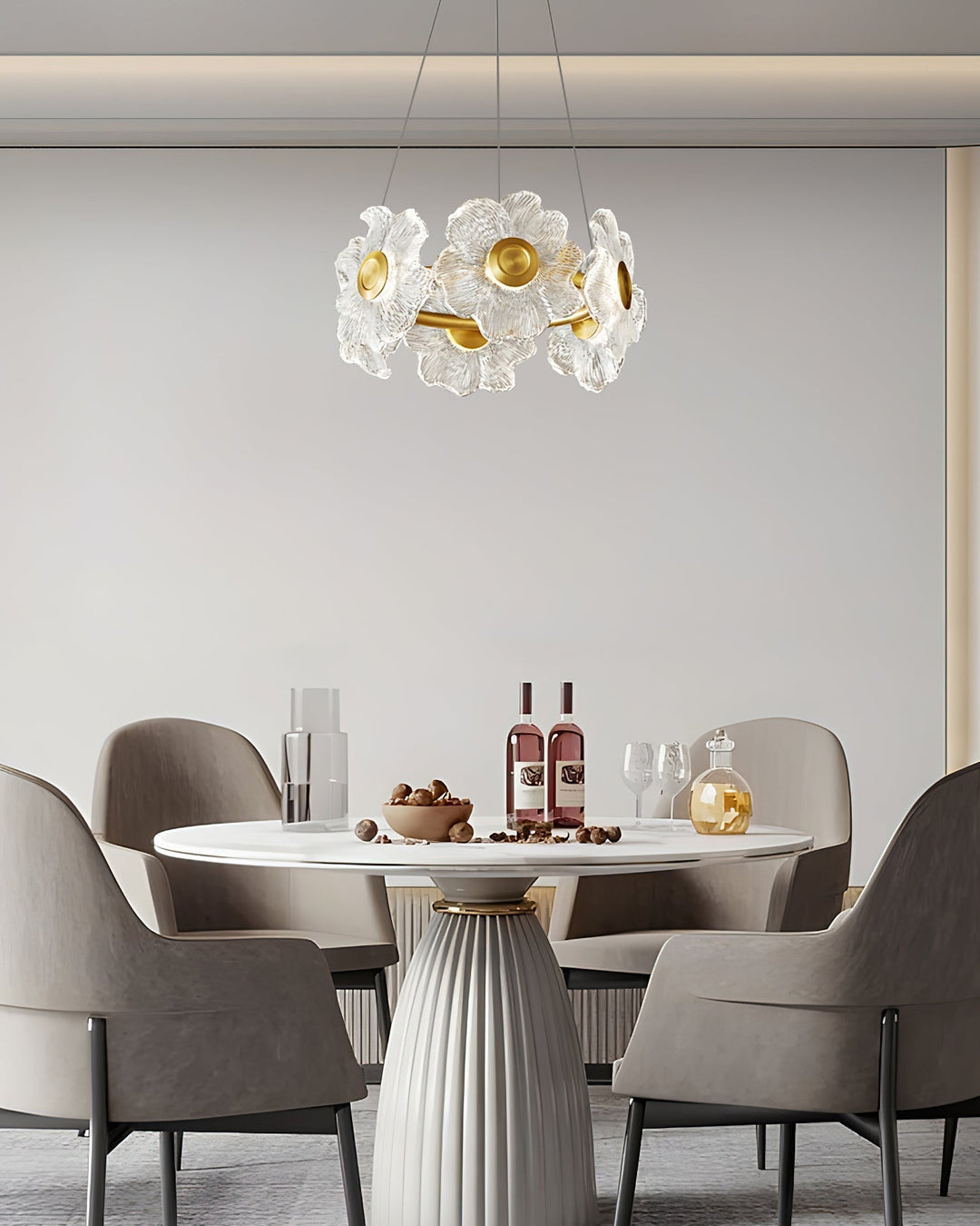Cemirel Unique Fleur Laiton Verre Lustre - Neutralighting