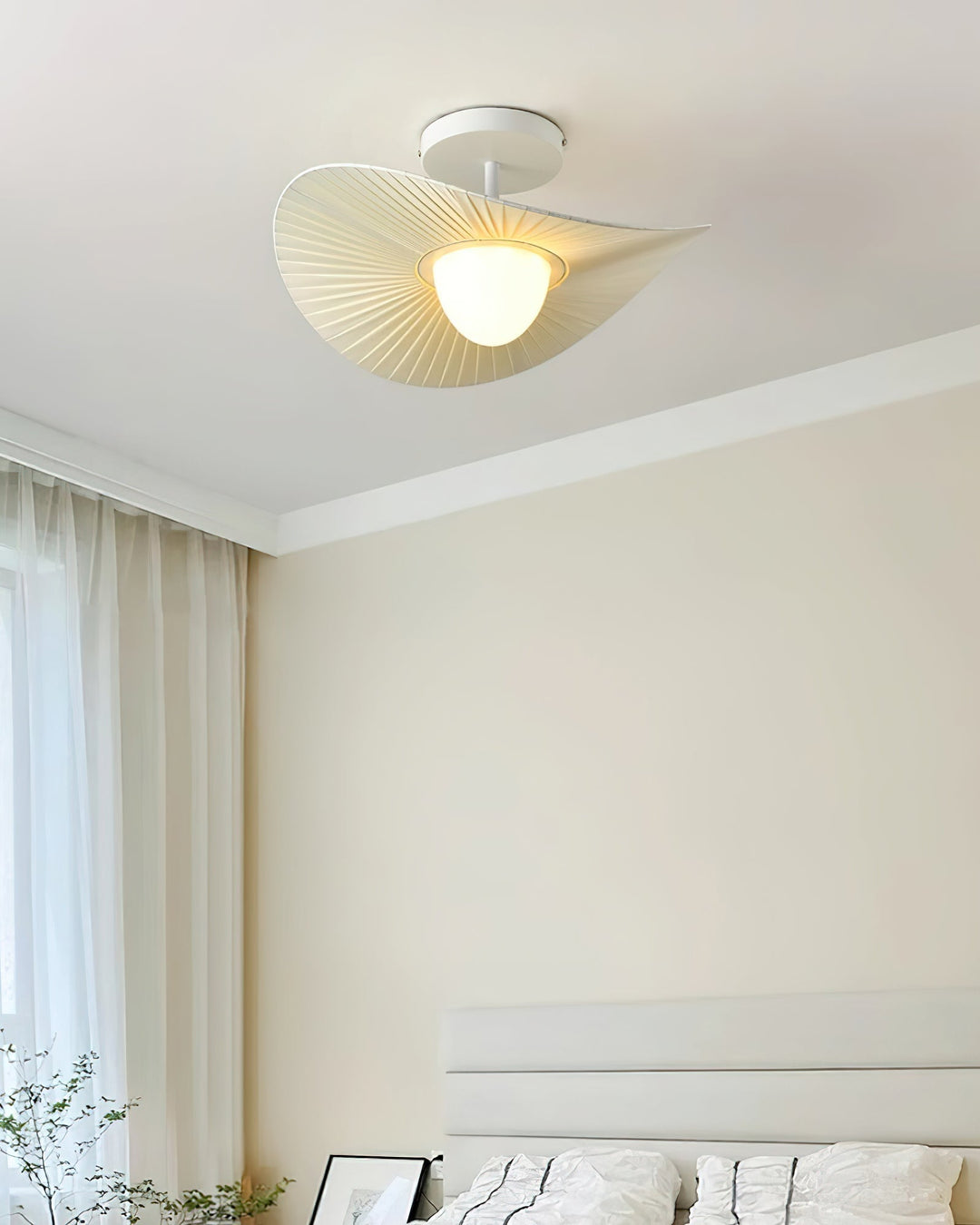 Florina Lumière de Plafond en Tissu à Rayures en Forme de Ventilateur Minimaliste - Neutralighting