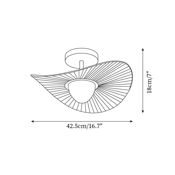 Florina Lumière de Plafond en Tissu à Rayures en Forme de Ventilateur Minimaliste - Neutralighting