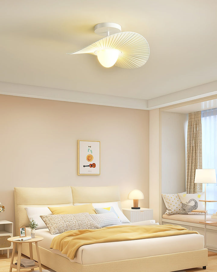 Florina Lumière de Plafond en Tissu à Rayures en Forme de Ventilateur Minimaliste - Neutralighting
