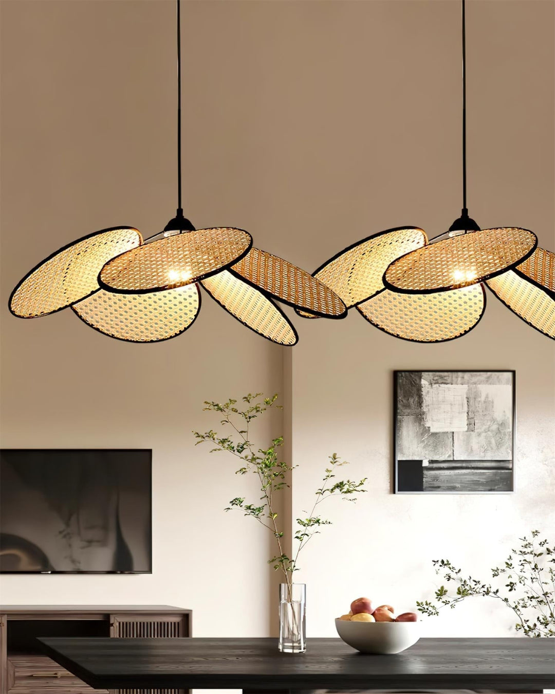 Flow Rattan Lampe Pendante Tissée à la Main Organique - Neutralighting