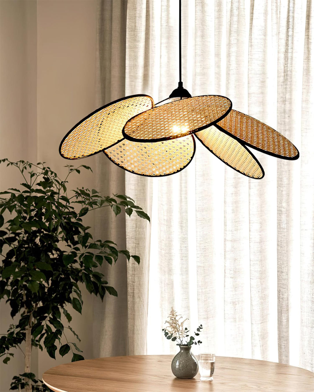 Flow Rattan Lampe Pendante Tissée à la Main Organique - Neutralighting