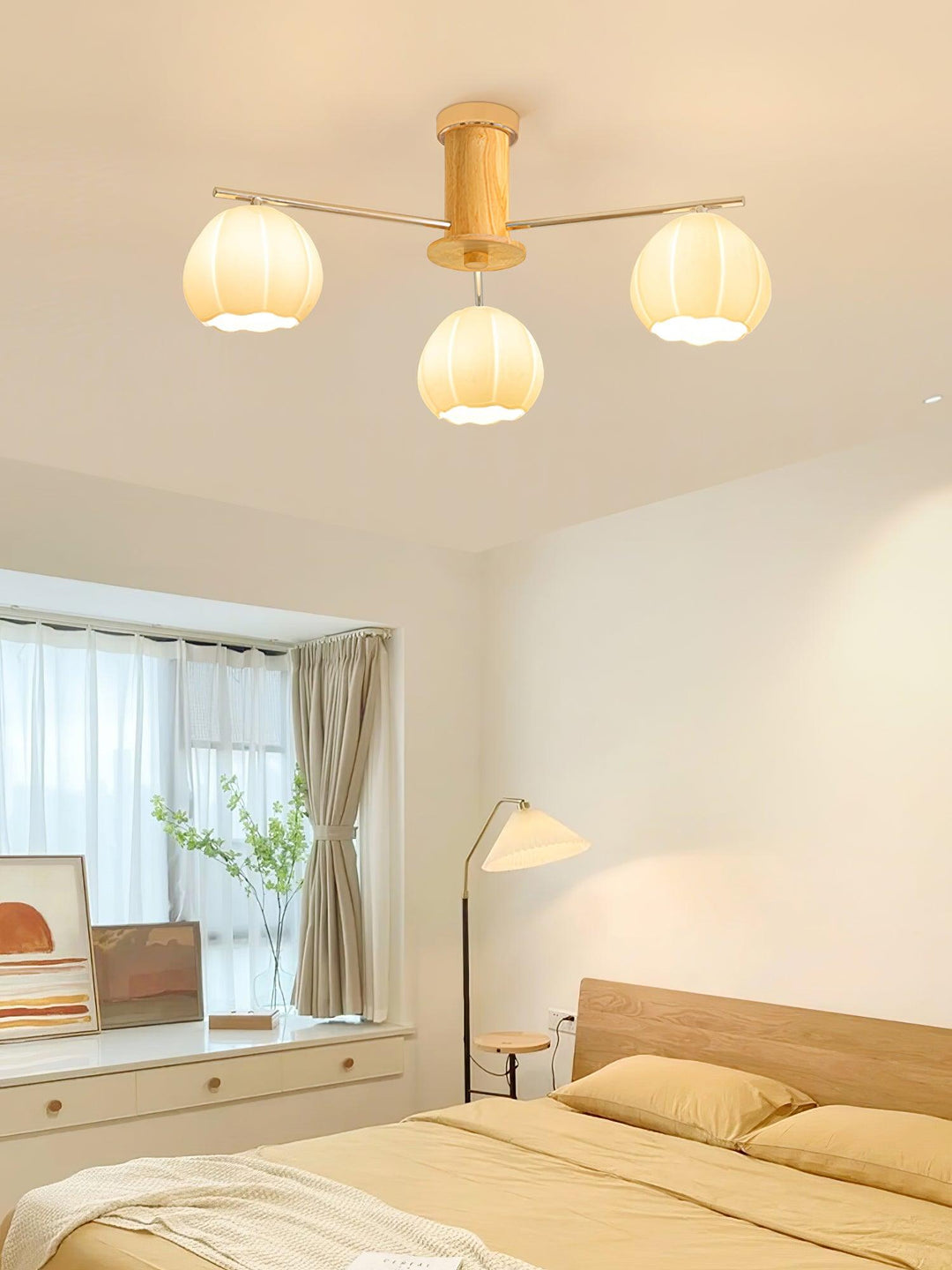 Ezoror Plafonnier Verre Bourgeons Fleur Art Nordique - Neutralighting