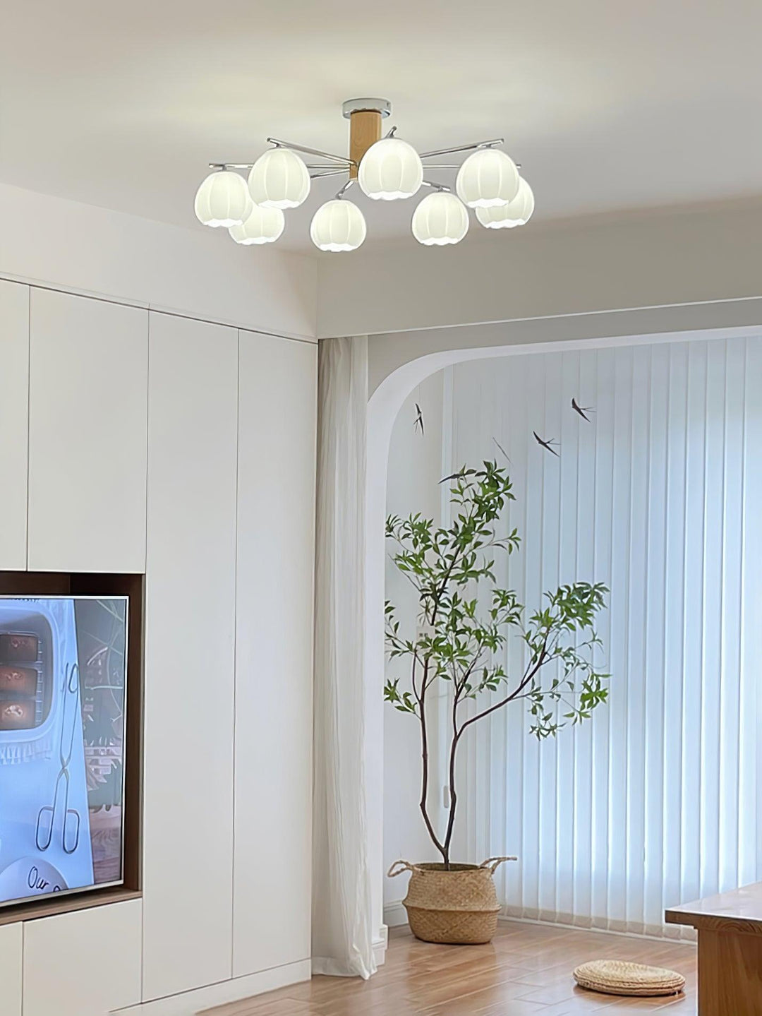 Ezoror Plafonnier Verre Bourgeons Fleur Art Nordique - Neutralighting