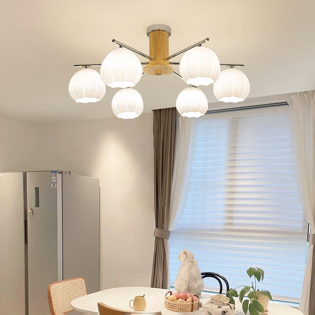 Ezoror Plafonnier Verre Bourgeons Fleur Art Nordique - Neutralighting
