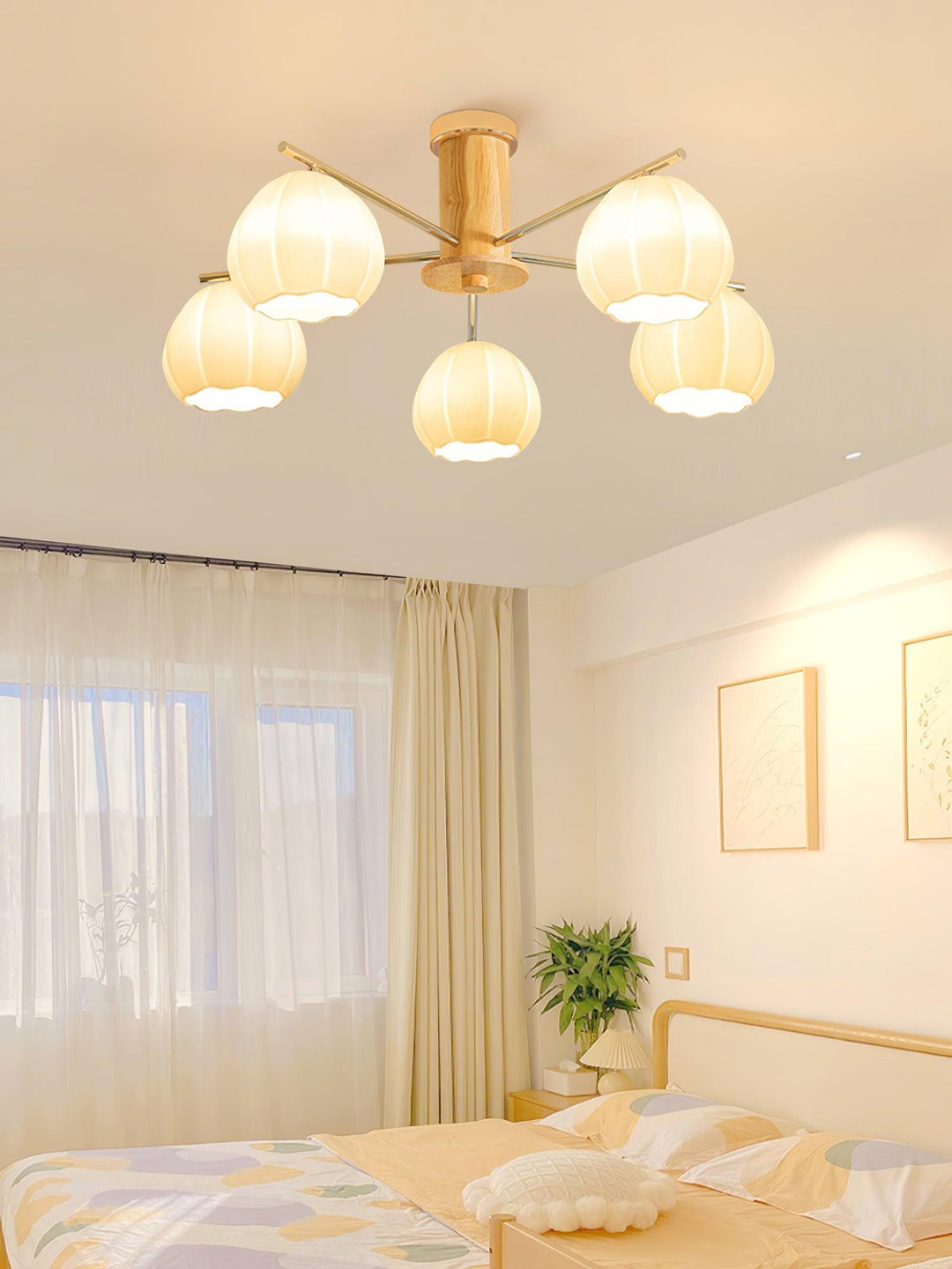 Ezoror Plafonnier Verre Bourgeons Fleur Art Nordique - Neutralighting