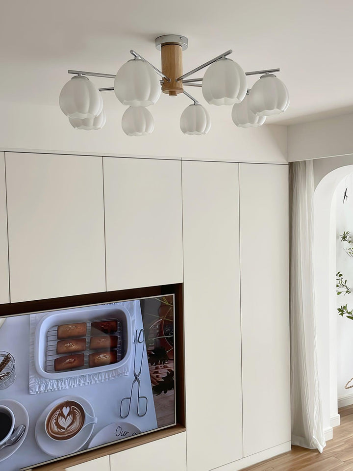 Ezoror Plafonnier Verre Bourgeons Fleur Art Nordique - Neutralighting