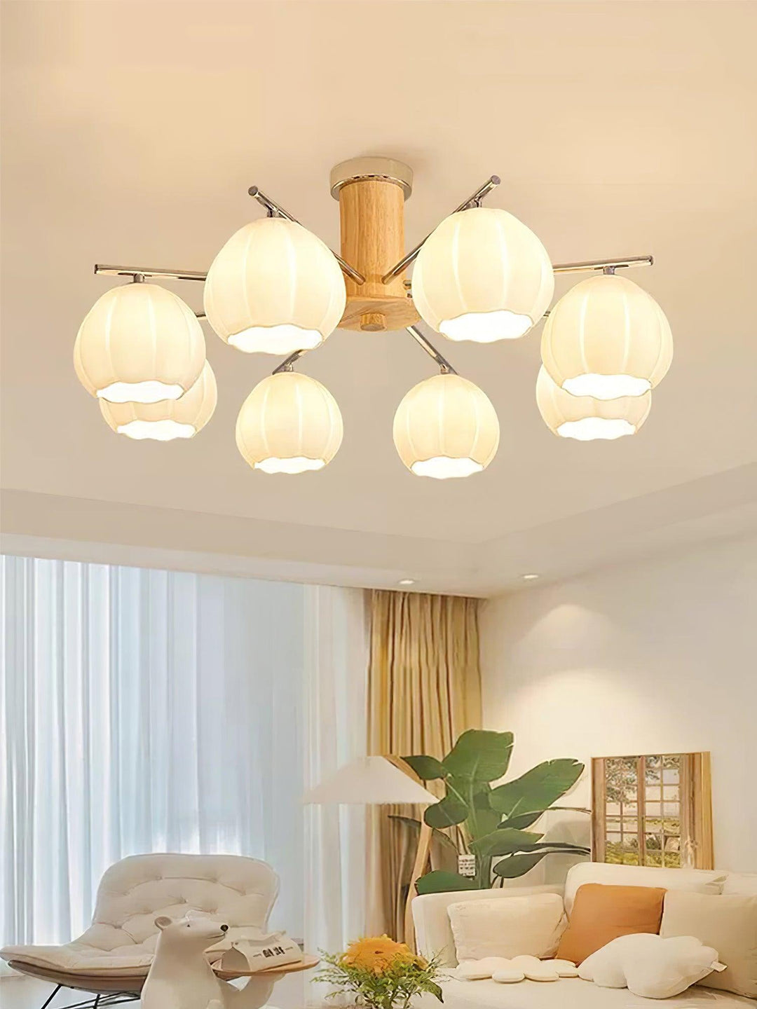 Ezoror Plafonnier Verre Bourgeons Fleur Art Nordique - Neutralighting