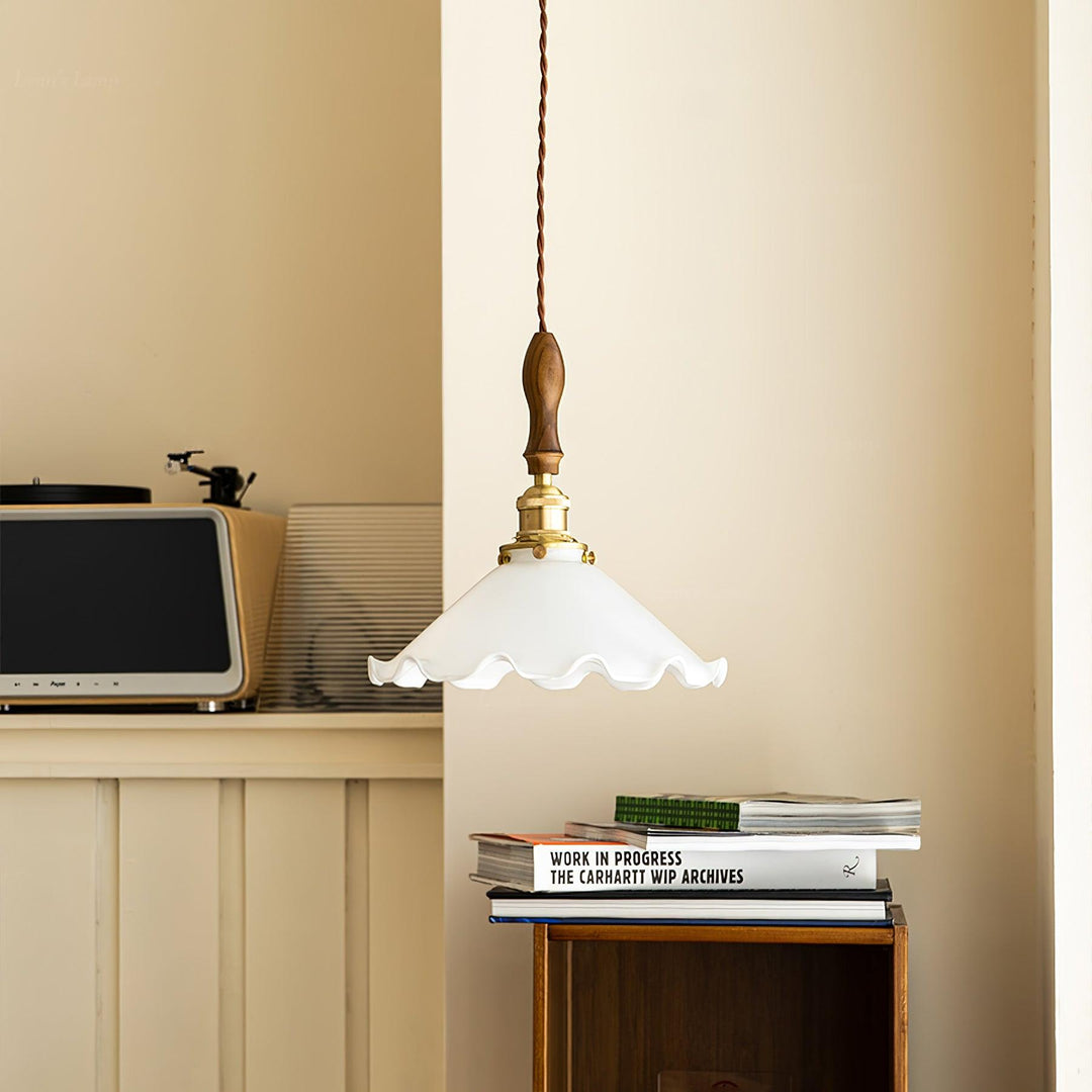 Solara Suspension en Verre Abat-jour Ondulé Vintage - Neutralighting
