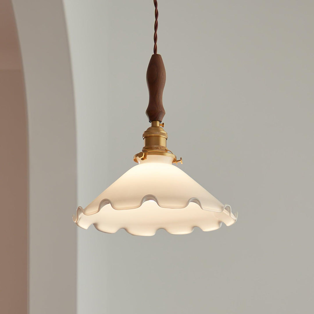 Solara Suspension en Verre Abat-jour Ondulé Vintage - Neutralighting